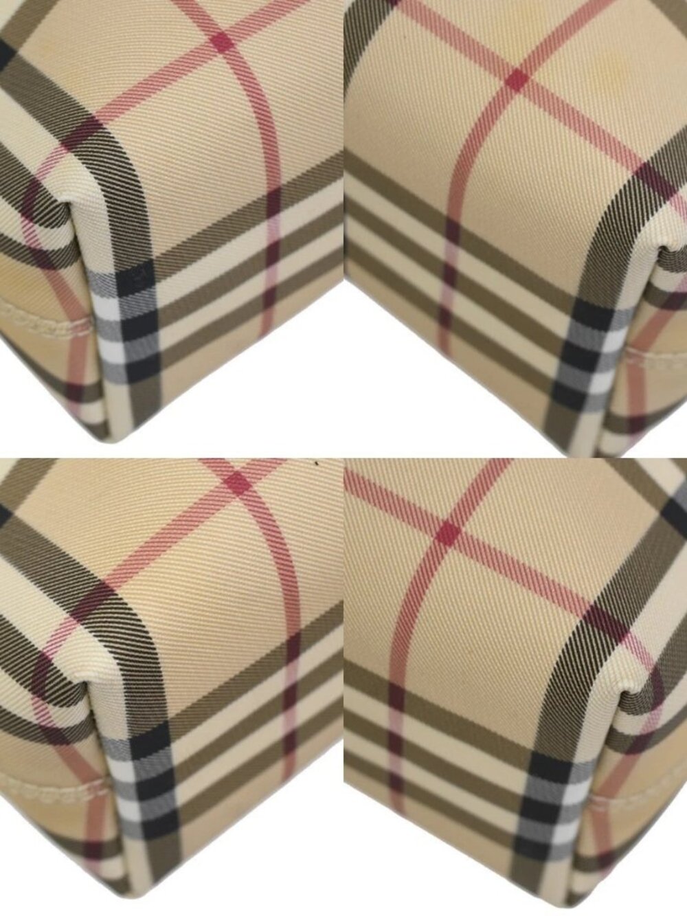 BURBERRY Nova Check Pattern Shoulder Bag PVC Leather Black Beige SHW 38KC921 - Picture 8 of 15